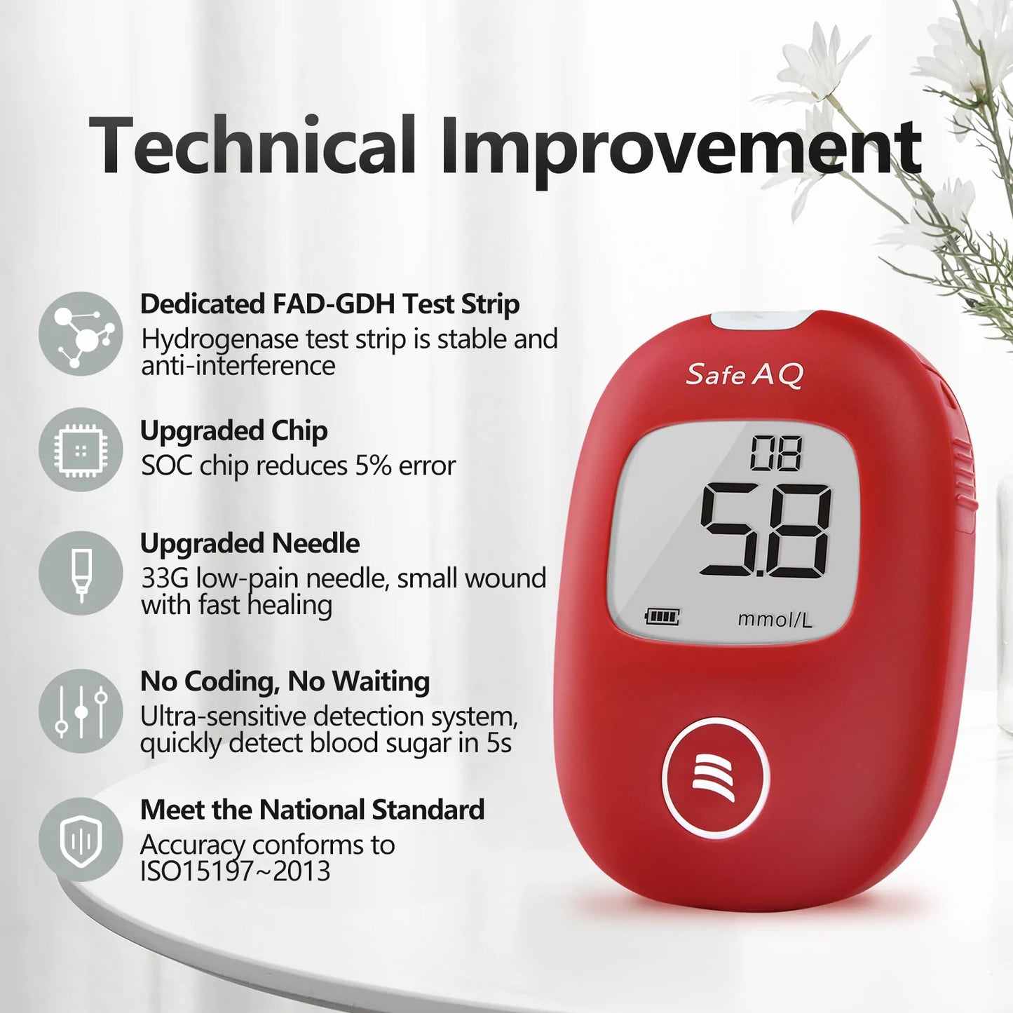 Sinocare Safe AQ Smart Blood glucose meter